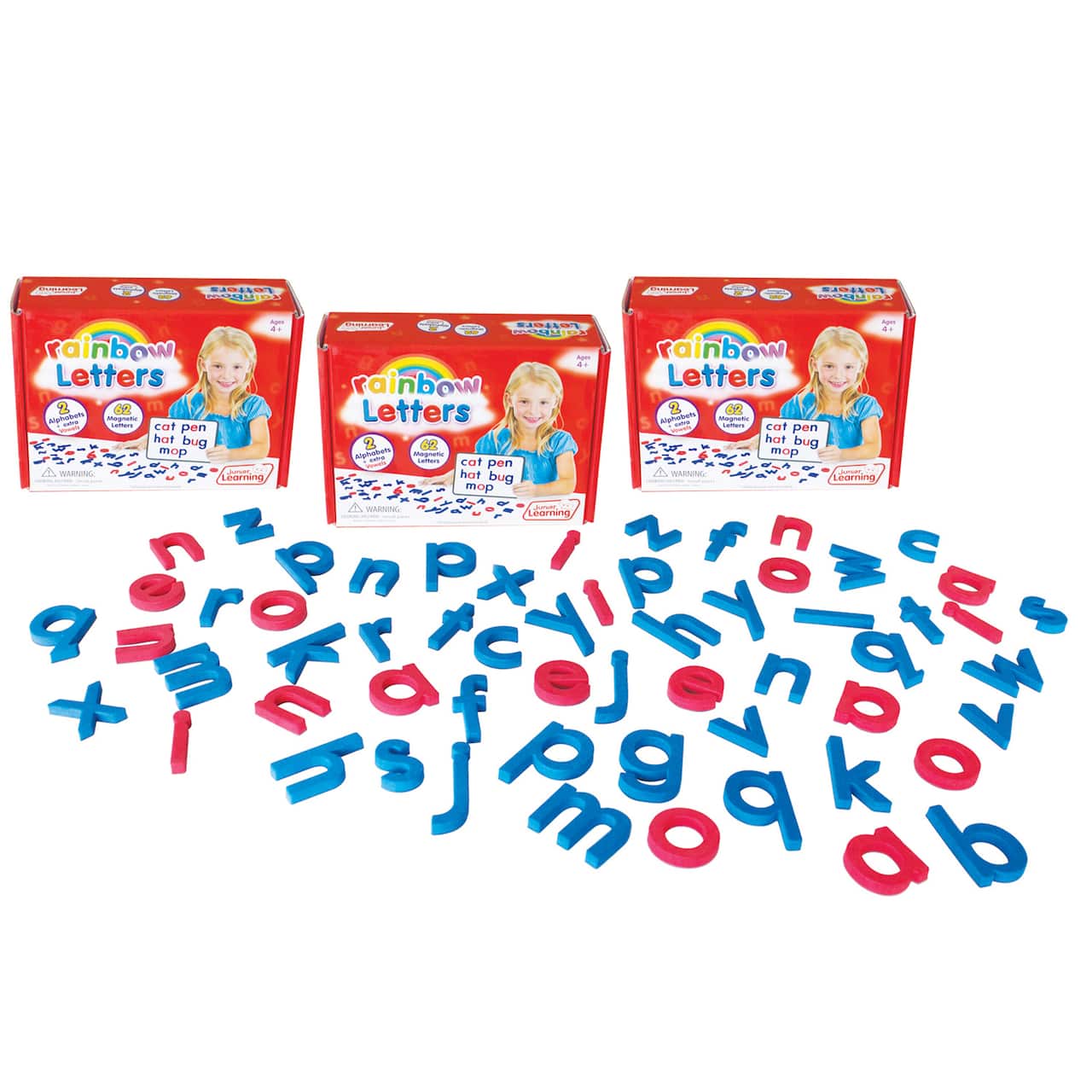 Junior Learning&#xAE; Magnetic Rainbow Letters, 3 Packs of 62